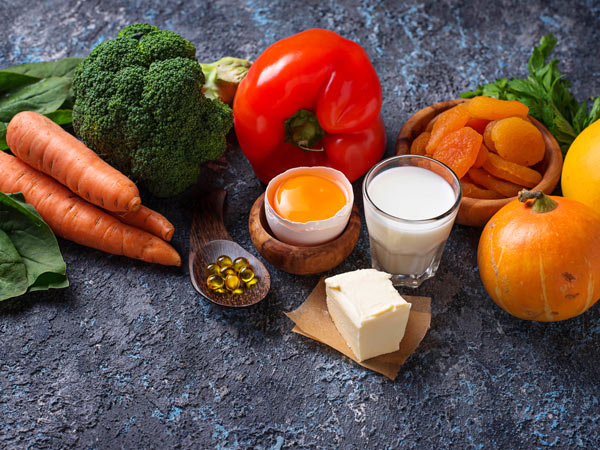 Gesunde Produkte reich an Vitamin A